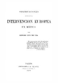 Observaciones acerca de la intervención europea en Méjico