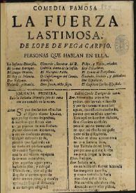 Comedia famosa, La fuerza lastimosa