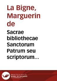 Sacrae bibliothecae Sanctorum Patrum seu scriptorum ecclesiasticorum tomus tertius...