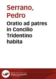 Oratio ad patres in Concilio Tridentino habita