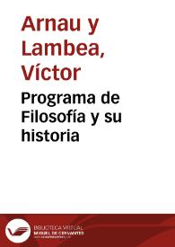 Programa de Filosofía y su historia