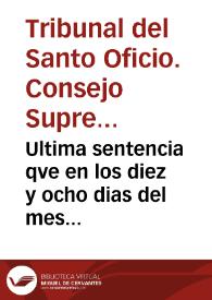 Ultima sentencia qve en los diez y ocho dias del mes de Abril de MDCXXX años se ha dado en Madrid en el Supremo Consejo de la Santa Inquisicion de España sobre el libro in quinque Praecepta Ecclesiae del Padre Esteuan Fagundes de la Compañia de Iesvs de Portugal siendo Inquisidor General ... Zapata ... en que se dà por libre y de buena y sana doctrina el dicho libro...