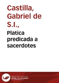 Platica predicada a sacerdotes