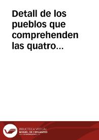 Detall de los pueblos que comprehenden las quatro provincias de la demarcación de la Audiencia Constitucional de Granada, impreso de orden del Sr. D. Josef Maria Fernandez de Córdoba...