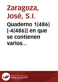 Quaderno 1{486} [-4{486}] en que se contienen varios fragmentos del Arte menor y maior de Arithmetica extraidos de la Universal