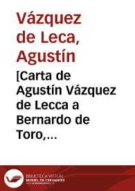 [Carta de Agustín Vázquez de Lecca a Bernardo de Toro, Madrid 29-07-1622].