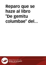 Reparo que se haze al libro 