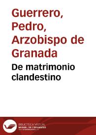 De matrimonio clandestino