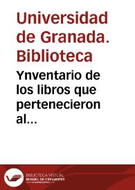 Ynventario de los libros que pertenecieron al estinguido Colegio Real Mayor de Sta. Cruz y Sta. Catalina, el que se forma por ... Antonio Serrano ... y por ... Antonio Pineda y Barragán, Dn. Francisco Hernández Guerrero, y Dn. José Enríquez y Campos ... del Claustro de la Universidad Literaria, á quienes se hace entrega de dichos libros por el referido Sr. Serrano ... y se da principio al inventario y entrega, hoy diez y siete de febrero de mil ochocientos treinta y siete.