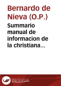 Summario manual de informacion de la christiana consciêcia