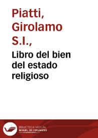 Libro del bien del estado religioso