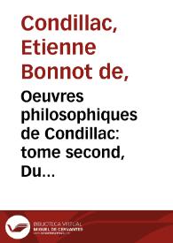 Oeuvres philosophiques de Condillac : tome second, Du langage et de la Méthode