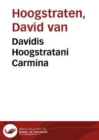 Davidis Hoogstratani Carmina