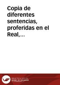 Copia de diferentes sentencias, proferidas en el Real, i Supremo Senado de Cataluña, sobre los estados de el ducado de Cardona, Condados de Ampurias ... a favor de la sucession regular, por drecho[sic] de sangre, i primogenitura, con resumen dellas, en manifestacion de el drecho[sic] claro, i evidente de la ... Catalina Antonia de Aragon i Sandoval, Duquessa de Segorbe, Cardona, Medina Celi, Lerma, i Alcalà, & cc.