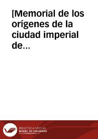 [Memorial de los orígenes de la ciudad imperial de Toledo y su posterior conquista a los almorávides por el rey Alfonso VI]