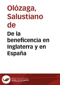 De la beneficencia en Inglaterra y en España