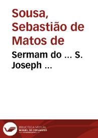 Sermam do ... S. Joseph ...