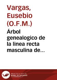 Árbol genealogico de la linea recta masculina de ascendientes de la Immaculada ... y de su castissimo esposo san Joseph, desde Adan, hasta la misma Señora y esposo, segun el genenis, y los dos evangelistas S. Lucas, y S. Matheo