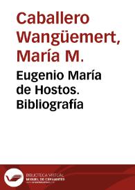 Eugenio María de Hostos. Bibliografía