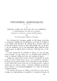 Memoria sobre el poblado de Mala-Moneda y despoblado de Buena-Moneda, término de Hontanar, partido Navahermosa