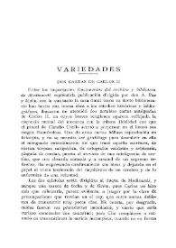 Dos cartas de Carlos II