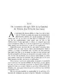 Un inventario del siglo XIV de la Catedral de Toledo. (La Biblia de San Luis)