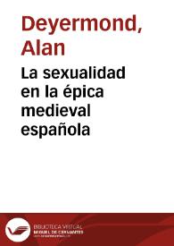 La sexualidad en la épica medieval española