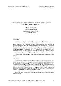 La política de desarrollo rural de la Unión Europea para 2007-2013