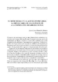 El medio rural en la agenda empresarial : la difícil tarea de hacer partícipe a la empresa del desarrollo rural