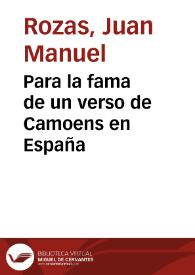 Para la fama de un verso de Camoens en España