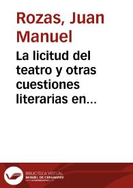 La licitud del teatro y otras cuestiones literarias en Bances Candamo, escritor límite