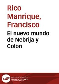 El nuevo mundo de Nebrija y Colón