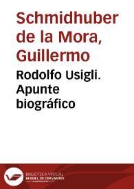 Rodolfo Usigli. Apunte biográfico