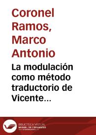 La modulación como método traductorio de Vicente Mariner : el caso de su traducción latina de la obra de Ausiàs March