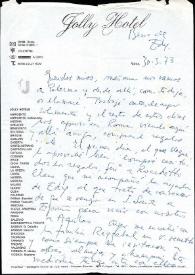 Carta de Francisco Rabal a su familia. Roma, 30 de marzo de 1973