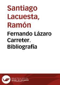 Fernando Lázaro Carreter. Bibliografía