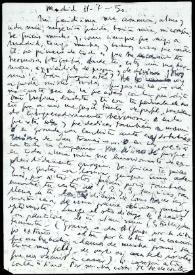 Carta de Francisco Rabal a Asunción Balaguer. Madrid, 11 de julio de 1950