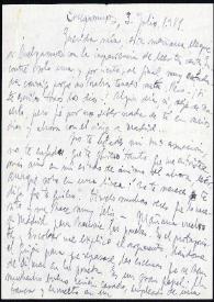 Carta de Francisco Rabal a Asunción Balaguer. Cuelgamuros, 3 de julio de 1949