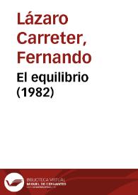 El equilibrio (1982)