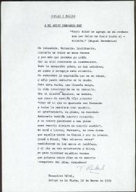 Copla de Francisco Rabal dedicada a Fernando Rey. Arroyo de la Plata, 16 de marzo de 1994