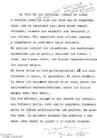 Carta de Mary Carrillo a Francisco Rabal. 9 de enero de 1985