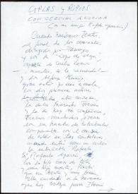 Copla de Francisco Rabal dedicada a Rafaela Aparicio. 