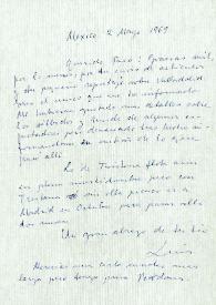 Carta de Luis Buñuel a Francisco Rabal. México, 2 de mayo de 1969