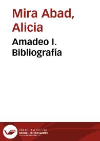 Amadeo I. Bibliografía