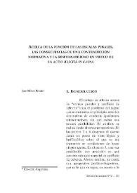 Acerca de la función de las escalas penales, las consecuencias de una contradicción normativa y la responsabilidad en virtud de la 