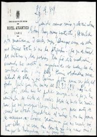 Carta de Francisco Rabal a Asunción Balaguer. 26 de septiembre de 1949