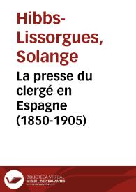 La presse du clergé en Espagne (1850-1905)