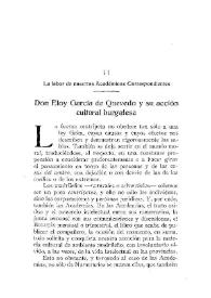 La labor de nuestros Académicos Correspondientes : Don Eloy  García de Quevedo y su acción cultural burgalesa