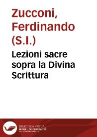 Lezioni sacre sopra la Divina Scrittura