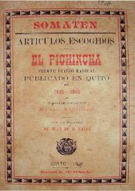 Somatén : artículos escogidos de El Pichincha, primer diario radical publicado en Quito en 1895-1896